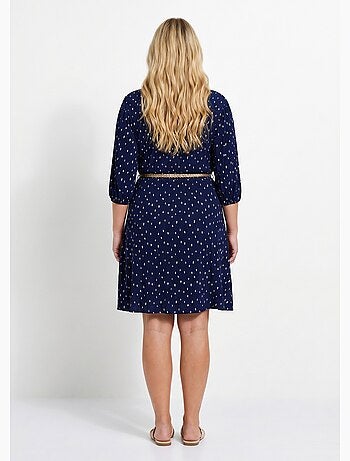 Robe courte cache-coeur imprimé pois - Afibel