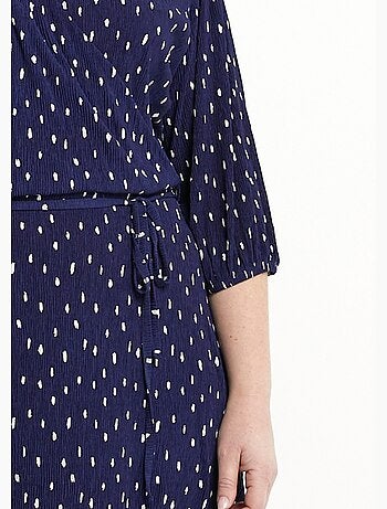 Robe courte cache-coeur imprimé pois - Afibel