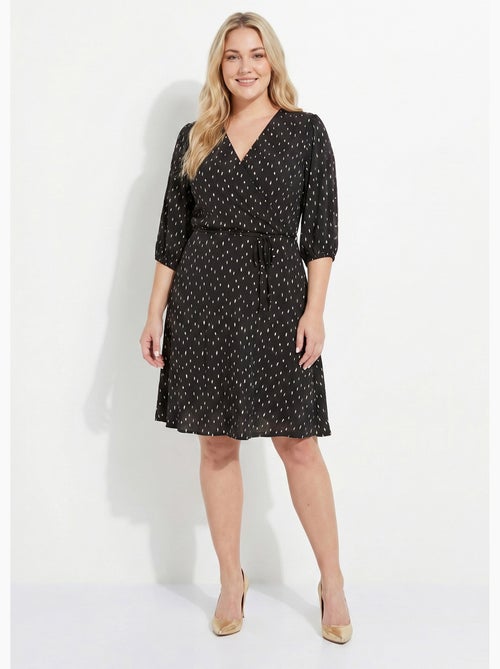 Robe courte cache-coeur imprimé pois - Afibel - Kiabi