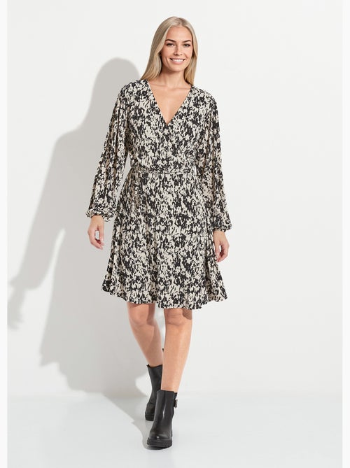 Robe courte cache-coeur imprimé tachiste - Afibel - Kiabi