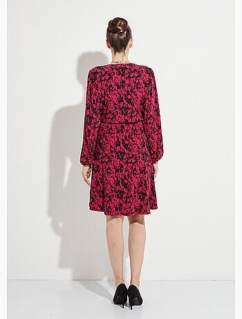 Robe courte cache-coeur imprimé tachiste - Afibel