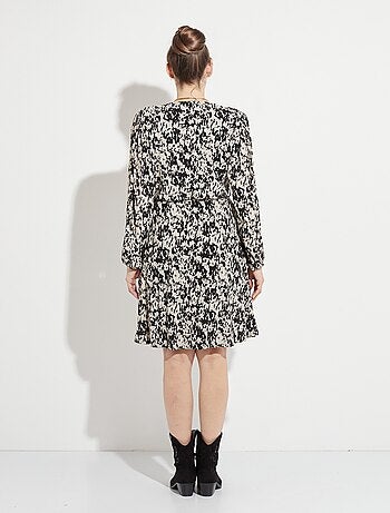 Robe courte cache-coeur imprimé tachiste