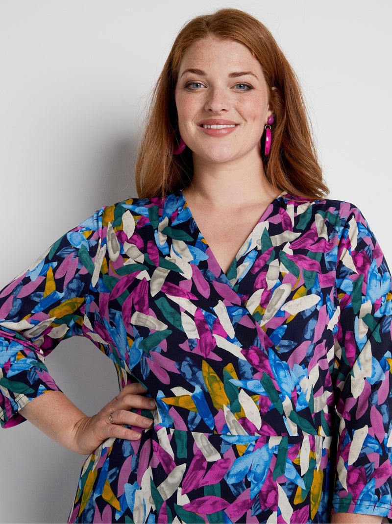 Robe courte cache-coeur imprimée - Afibel Parme - Kiabi