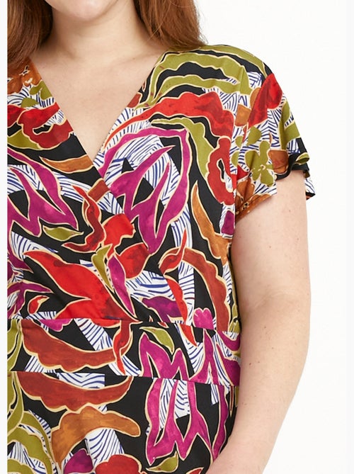 Robe courte cache-coeur imprimée évasée - Afibel - Kiabi