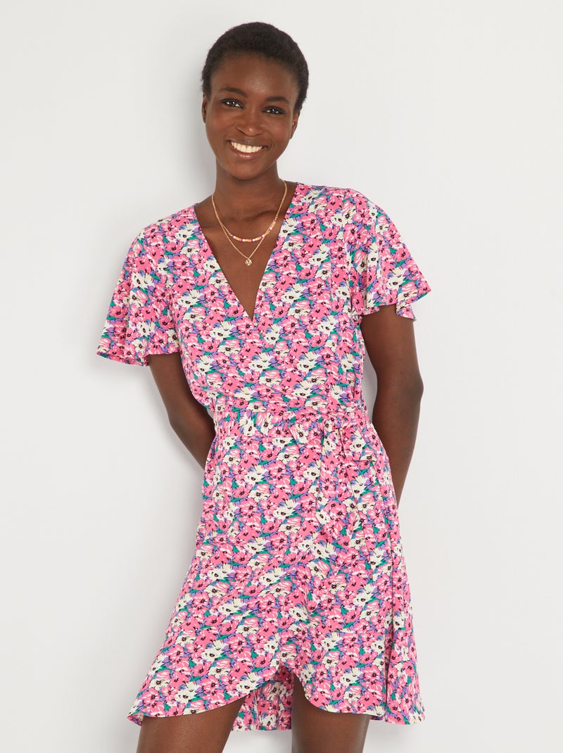 Robe courte cache-coeur 'JDY' Rose - Kiabi
