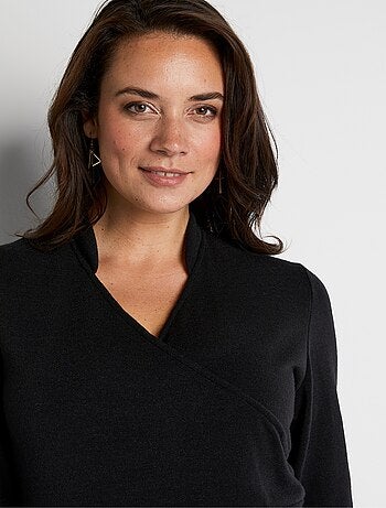 Robe courte cache-coeur manches 3/4