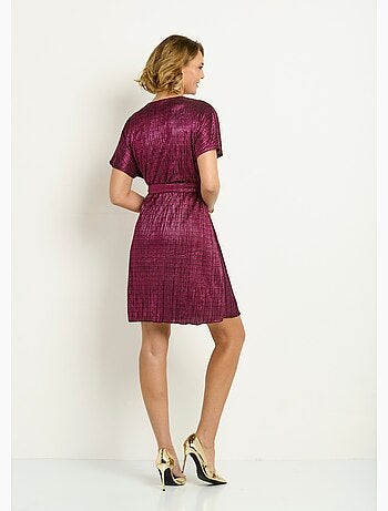 Robe courte cache-coeur motif métallisé - AFIBEL