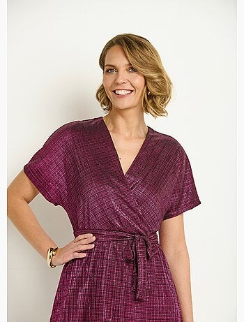 Robe courte cache-coeur motif métallisé - AFIBEL