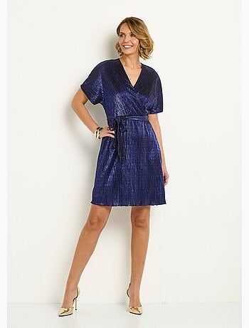 Robe courte cache-coeur motif métallisé - AFIBEL