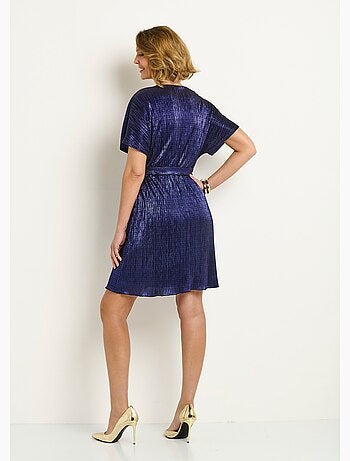 Robe courte cache-coeur motif métallisé - AFIBEL