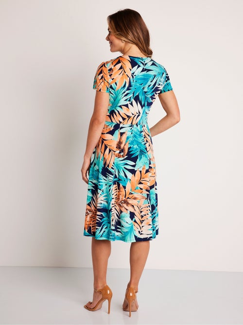 Robe courte cache-coeur motif végétal - Afibel - Kiabi