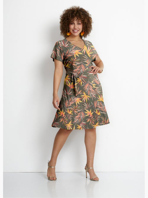 Robe courte ceinturée col V - Afibel - Kiabi