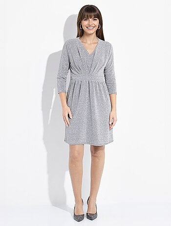 Robe courte chic en maille métallisée - afibel