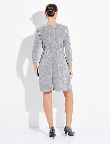 Robe courte chic en maille métallisée - afibel