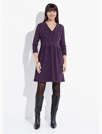 Robe courte chic en maille métallisée - afibel