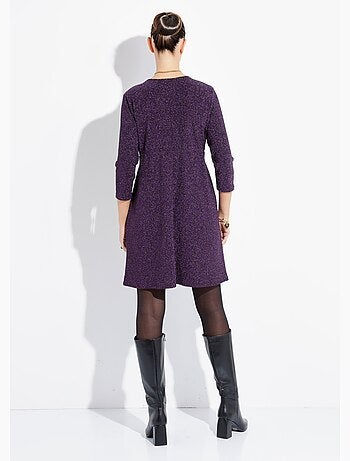 Robe courte chic en maille métallisée - afibel