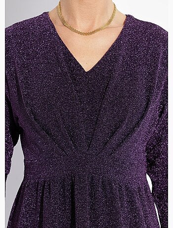 Robe courte chic en maille métallisée - afibel