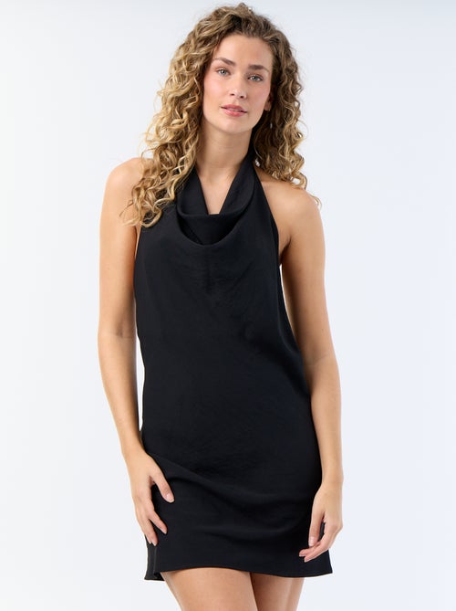 Robe courte col bénitier et tour de cou - Kiabi Robe courte col bénitier et tour de cou - Kiabi