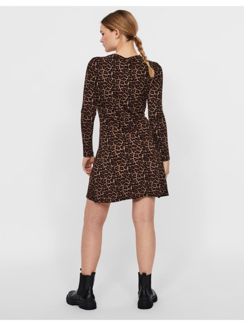 Robe courte, col rond Vero Moda Marron - Kiabi