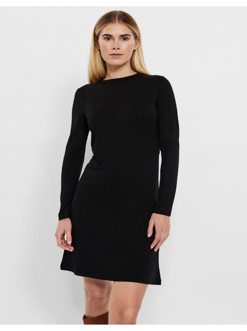 Robe courte, col rond Vero Moda Noir Noir - Kiabi