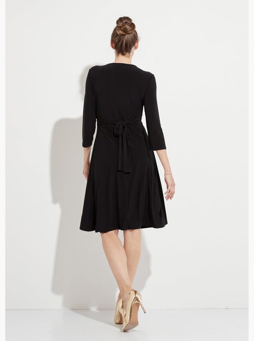 Robe courte col V effet drapé ceinture bijou - Afibel - Kiabi