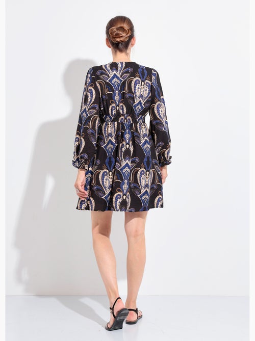Robe courte col V imprimé cachemire - AFIBEL - Kiabi