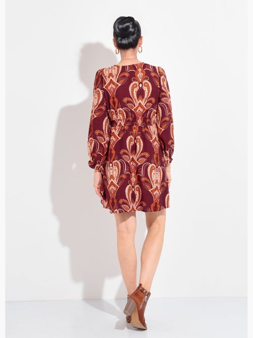 Robe courte col V imprimé cachemire - AFIBEL - Kiabi