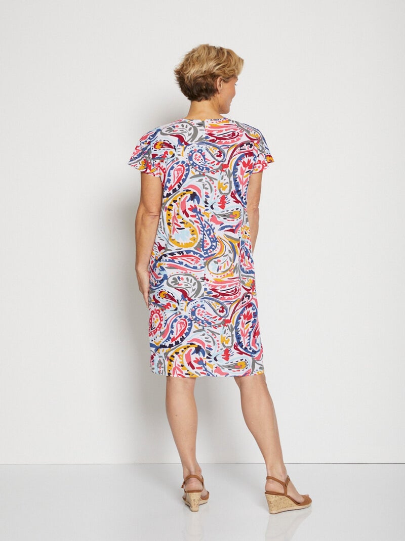 Robe courte coupe droite kimono Multicolore - Kiabi