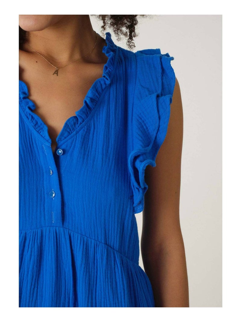 Robe courte 'Deeluxe' Bleu fluo - Kiabi