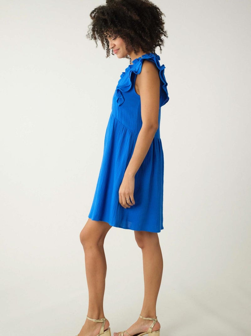 Robe courte 'Deeluxe' Bleu fluo - Kiabi