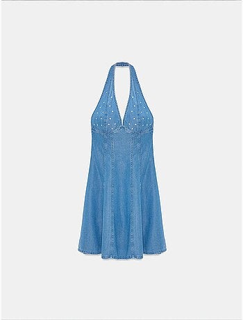 Robe courte dos-nu en tencel dilvin