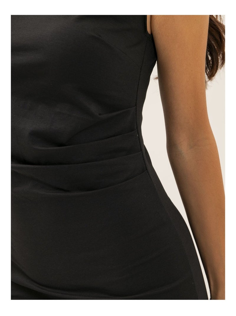 Robe courte drapée IMAVA Noir - Kiabi