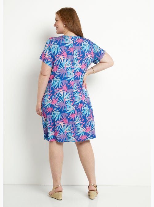 Robe courte droite évasée imprimé feuillage - afibel - Kiabi