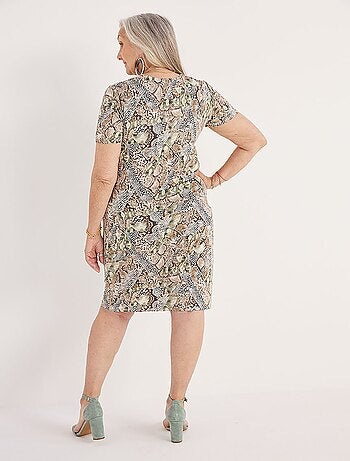 Robe courte droite froncée devant