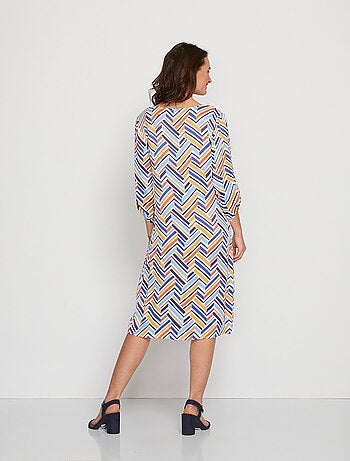 Robe courte droite imprimé graphique