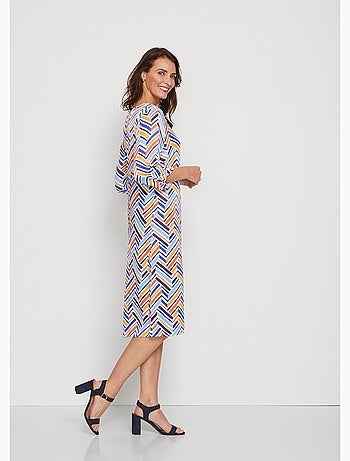 Robe courte droite imprimé graphique
