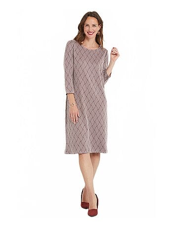 Robe courte droite jacquard graphique