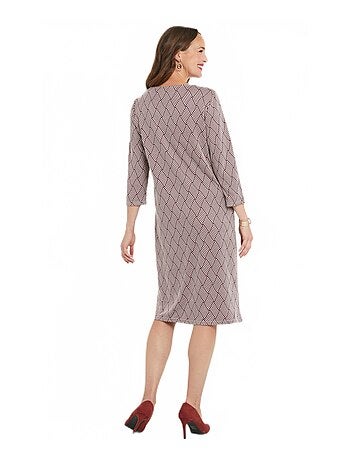 Robe courte droite jacquard graphique