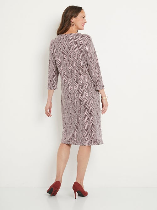 Robe courte droite jacquard graphique - Kiabi