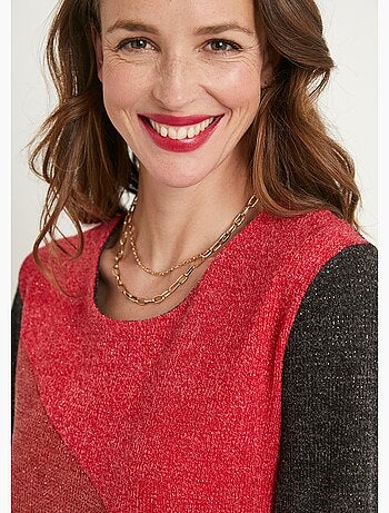 Robe courte droite maille chaude col rond - Afibel