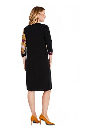 Robe courte droite maille chaude graphique