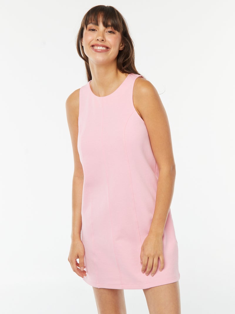 Robe courte droite Rose - Kiabi