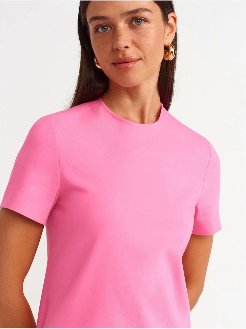 Robe courte droite sans couture à fermeture éclair dilvin Rose fluo/Solinotes - Kiabi
