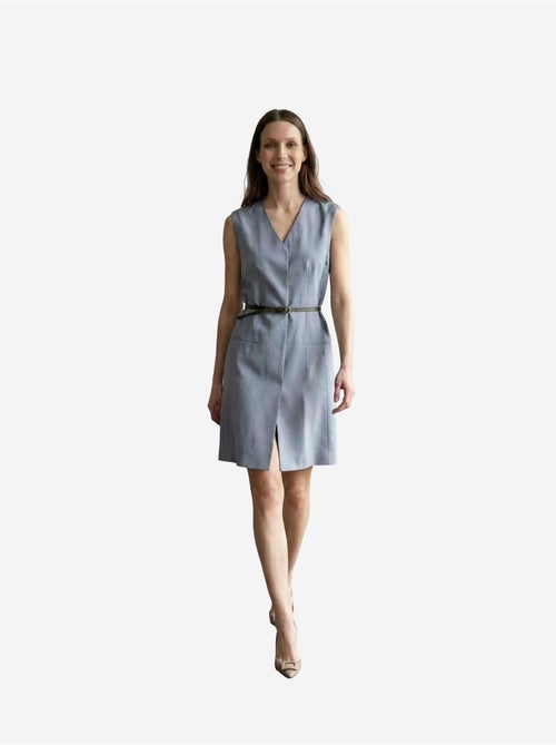 Robe courte droite sans manches à col v et ceinture my fashion - Kiabi Robe courte droite sans manches à col v et ceinture my fashion - Kiabi