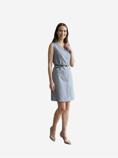 Robe courte droite sans manches à col v et ceinture my fashion - Kiabi Robe courte droite sans manches à col v et ceinture my fashion - Kiabi