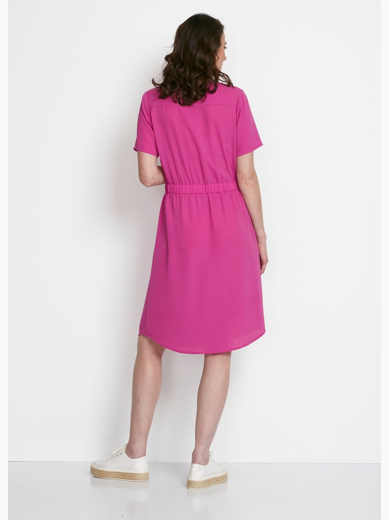 Robe courte droite taille élastiquée - Afibel Rose fushia - Kiabi