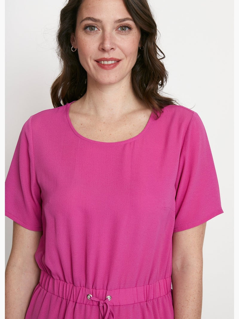 Robe courte droite taille élastiquée - Afibel Rose fushia - Kiabi
