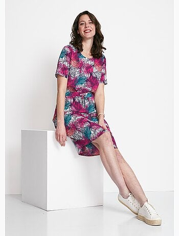 Robe courte droite taille élastiquée - Afibel