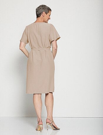 Robe courte droite tissu fluide uni