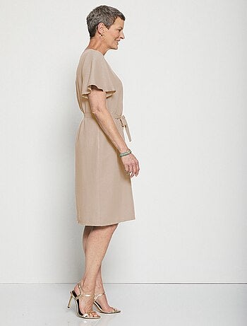 Robe courte droite tissu fluide uni